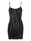 Balmain Zebra-print Velvet Mini Dress In Black