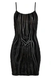 Balmain Zebra-print Velvet Mini Dress In Black