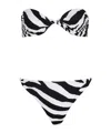Balmain Zebra Two-piece Swimsuit In Black
