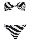 Balmain Zebra Two-piece Swimsuit In Black