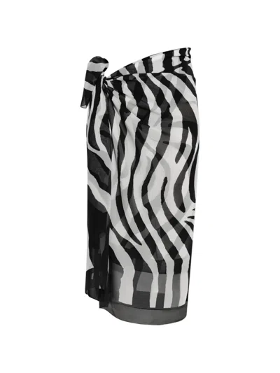 Balmain Zebra-print Sarong In Black