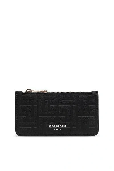 Balmain Zip Card Homder Mm In Black