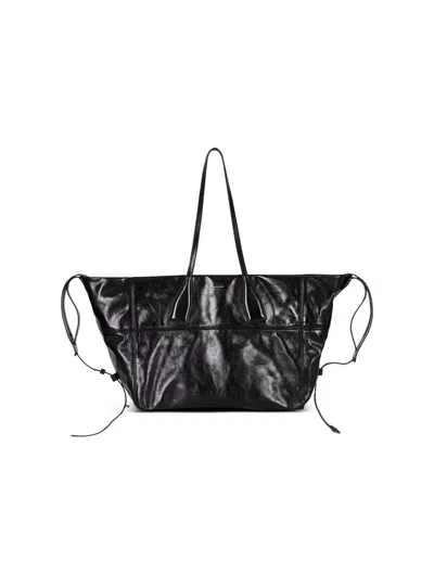 BALMAIN TRACK ZIPS CALFSKIN TOTE BAG