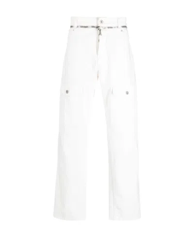 Balmain Mid-rise Straight Leg Trousers In White