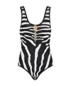 Balmain Zip-front Bodysuit In Black