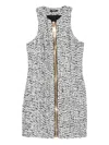Balmain Zip-front Tweed Mini Dress In Multi