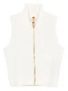 Balmain High Neck Sleeveless Zip Top In White
