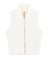 Balmain High Neck Sleeveless Zip Top In White