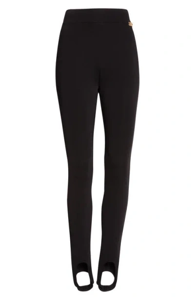 Balmain Zip Jersey Stirrup Leggings In Black