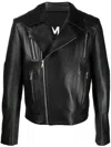 Balmain Leather Biker Jacket In Black