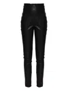 Balmain Zip Leather Trousers In Black