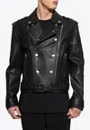 Balmain Double-breasted Leather Biker Jacket