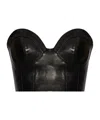 Balmain Zip-up Leather Corset Top In Black