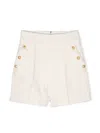 Balmain Zip-up Thigh-length Shorts In Neutrals