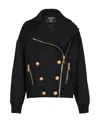 Balmain Zip-up Wool Jacket In Black
