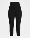 Balmain Zipped Jersey Stirrup Leggings In Black