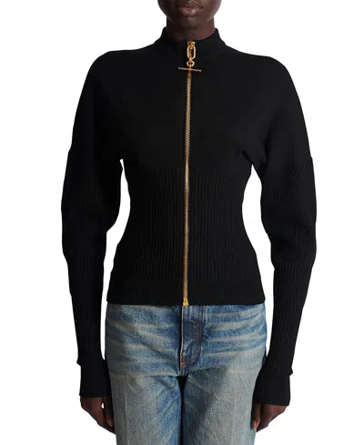 Balmain Zipped Knit Cardigan In Multi