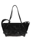 Balmain Black Leather Shopper Bag With Shoulder Strap In Black