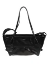 Balmain Black Leather Shopper Bag With Shoulder Strap In Black
