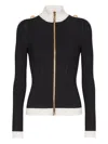 Balmain Zipped Turtleneck Knit Cardigan