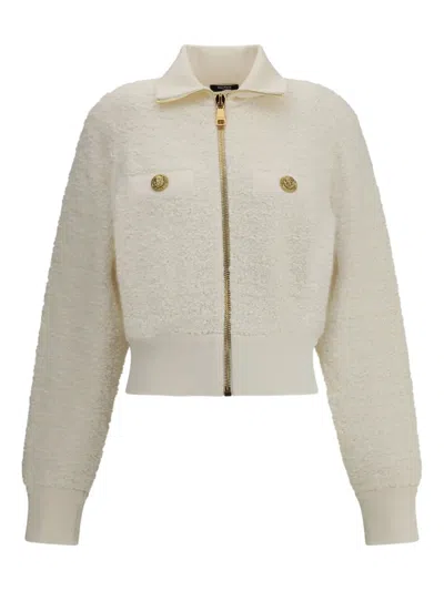 BALMAIN ZIPPED TWEED BOMBER