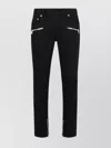 Balmain Cotton Blend Black Denim Jeans With Multi-pocket Design In Black
