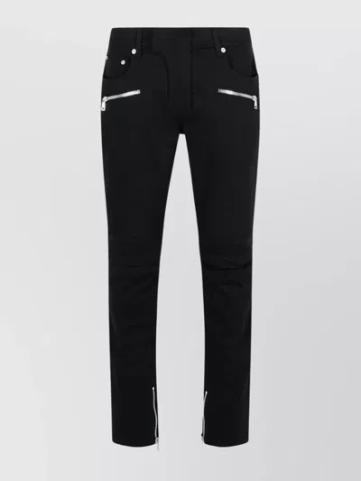 BALMAIN "ZIPPER DETAIL" DENIM JEANS WITH ANKLE ZIPS