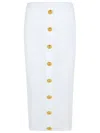 Balmain Long Skirt In White Viscose Blend Women