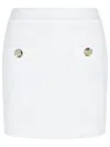 Balmain Cotton Blend Miniskirt Gold-tone Buttons