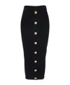 Balmain Black Skirt With Logo Buttons And Zip Closure