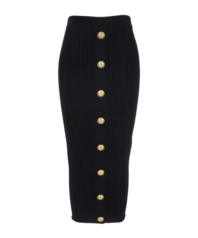 BALMAIN BALMAIN CABLE-KNIT MIDI SKIRT