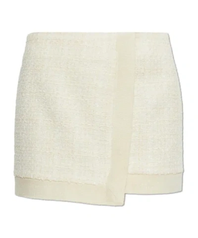 Balmain Zipper Skirt In Brown