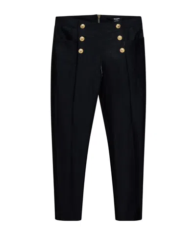 Balmain Zipper Straight Pants In Black
