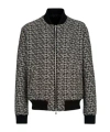 Balmain Monogram-pattern Reversible Bomber Jacket In Black
