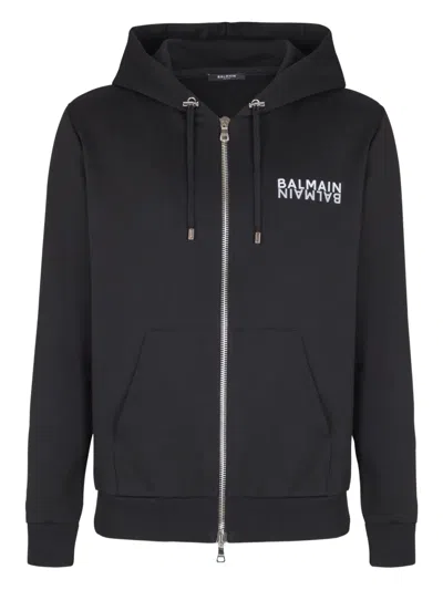 Balmain Zip-up Hoodie In Multi