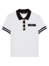 BALMAIN TWO-TONE COTTON POLO SHIRT