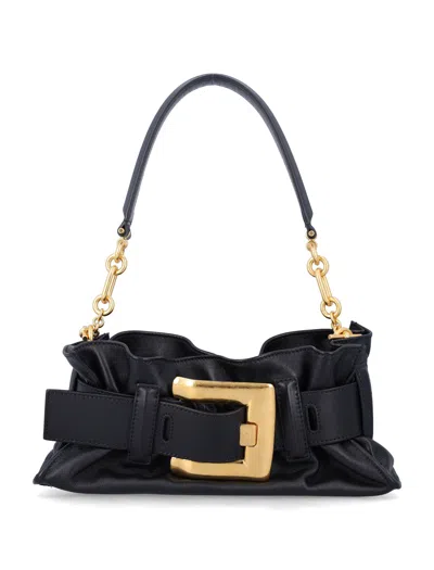 Balmain Mini Anthem Bag In Embossed Crocodile-print Calfskin In Black