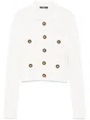 Balmain Cardigan With Perforated Detail In White