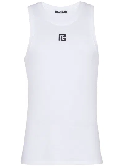 BALMAIN BALMAINTANK TOP WITH EMBROIDERY