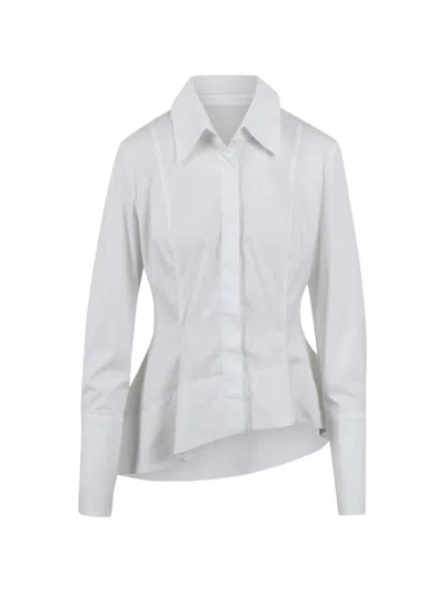 Balossa Linette Asymmetric Panelled Shirt In White