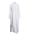 BALOSSA BALOSSA WOMAN MAXI DRESS WHITE SIZE 10 COTTON, ELASTANE
