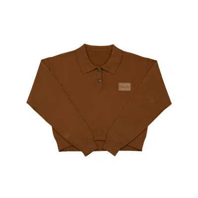 Balou Brown Womens Knit Polo