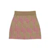 Balou Pink / Purple Womens Floral Knit Skirt In Pink/purple
