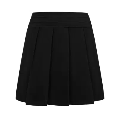 Balou Women's Black High Waist Pleated Mini Skirt