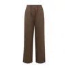 Balou Women's Brown High Waist Linen Trousers Chocolate In Brown