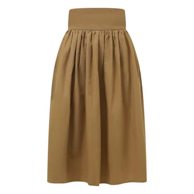 Balou Women's Brown High Waisted Panel Skirt