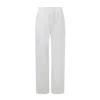 Balou Women's High Waist Linen Trousers White In White