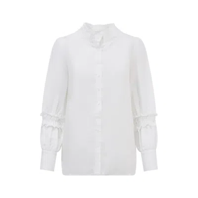 Balou Women's White Shirring Shirt