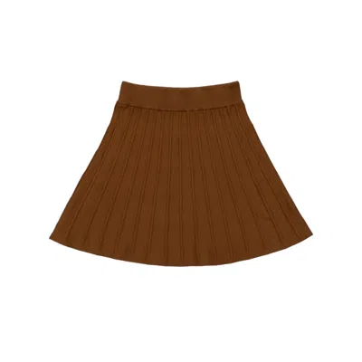 Balou Womens Pleated Skirt Brown