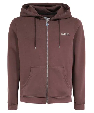 Balr. Full Zip Hoodie In Brown